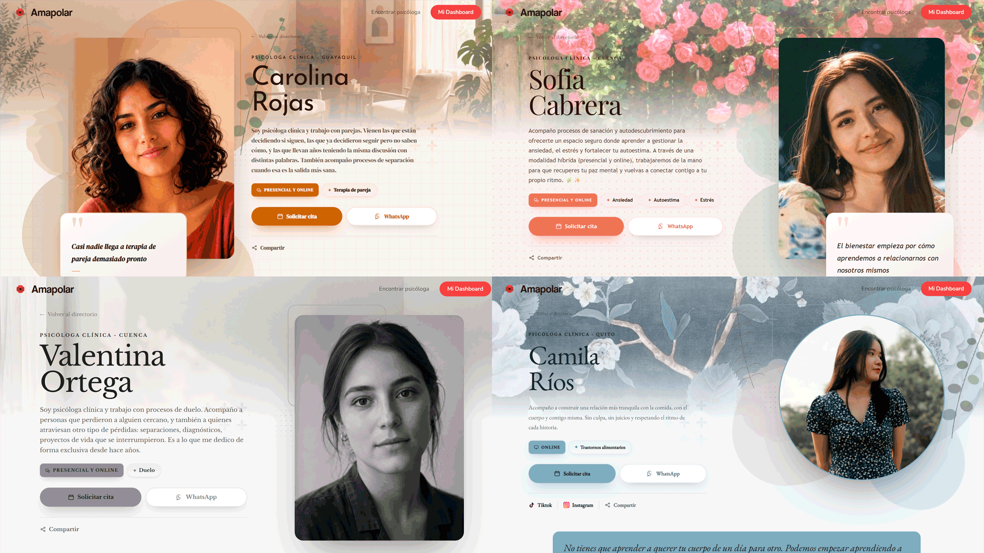 Perfiles públicos personalizables